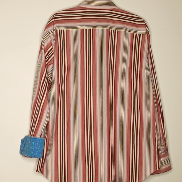 Robert Graham Stripped Pink, Purple, Red, Ivory Long-Sleeved - Picture 7 of 9